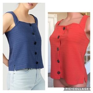 JCrew Textured Button Down Tank
